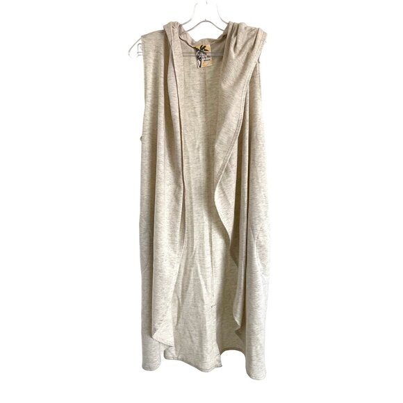 Lily Bleu Beach Heather Oatmeal Hooded Cover-Up - Picture 1 of 4